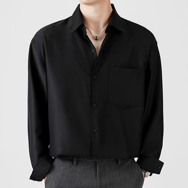 남성 3컬러 베이직 포켓 여름 간절기 긴팔 셔츠 남방 IS-JK60 - 상품 이미지
