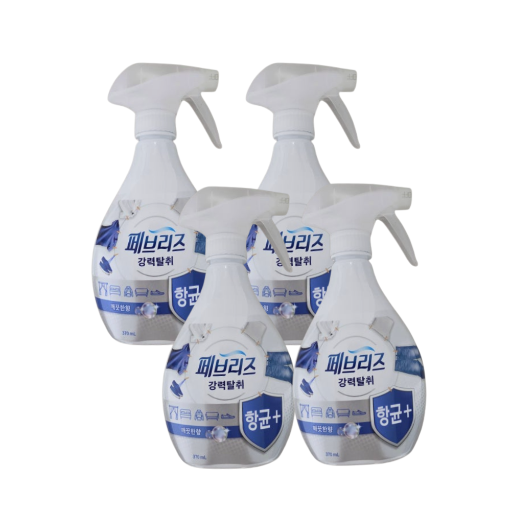 페브리즈 섬유탈취제 항균플러스 깨끗한향 본품 370ml x4개 - 상품 이미지