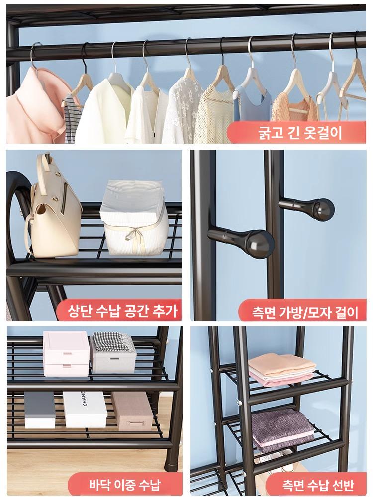 철제장 시스템 행거 스탠드 수납 이동식 원룸 선반 대리석 고정식 미니 튼튼한 철제 조립 - 상세 이미지 3