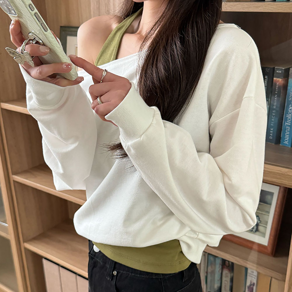홀터넥나시 유넥 레이어드 크롭 끈나시 이미지 6