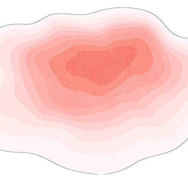 타원형 러그 발매트 파스텔 소프트 거실 타원 블라썸 구름 욕실 플라워 물결 리본 파스텔톤 - 상품 이미지