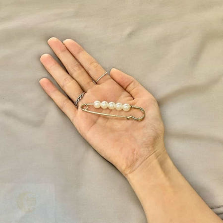 MoonH 바지허리수선 옷핀브로치 옷고정핀 진주 옷핀 6.4cm