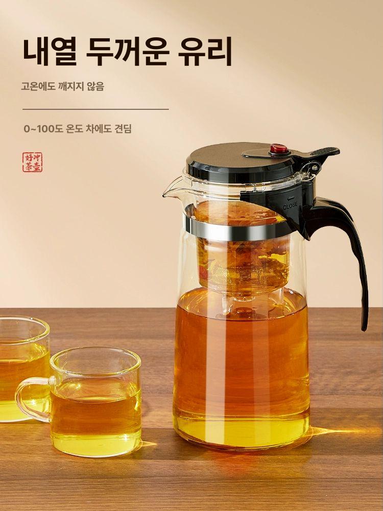 원터치 차우리는도구 차내리는 우려내는 도구 티보트 티망 필터 다도 차메이커 분리 - 상세 이미지 3