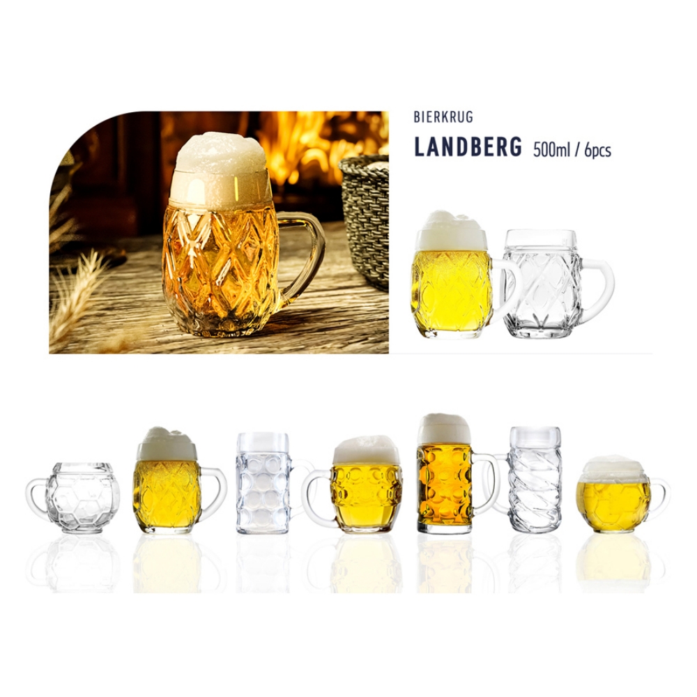 레트로 독일 맥주잔 하이볼 생맥주잔 소맥 비어 글라스 오베르 강화 유리컵 500ml, 1개, 랜드버그 - 상세 이미지 5