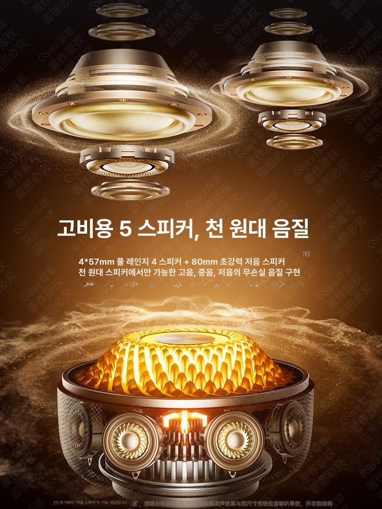 블루투스 무선 컴퓨터용 신형 저음 강화 거실용 고음질 투명 원형 48시간 받침대 고양이귀 기본구성 - 상세 이미지 3