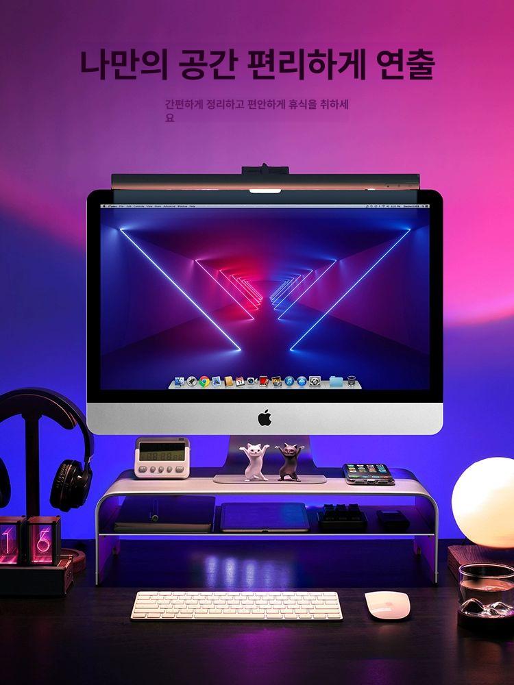 메탈거치대 모니터 알루미늄 사무실 컴퓨터 거치대 스탠드 정리 중 선반 메탈 허브 홑겹 - 상세 이미지 3