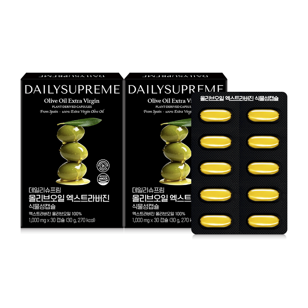 데일리슈프림 올리브오일 1000mg 30캡슐, 2개 - 상품 이미지