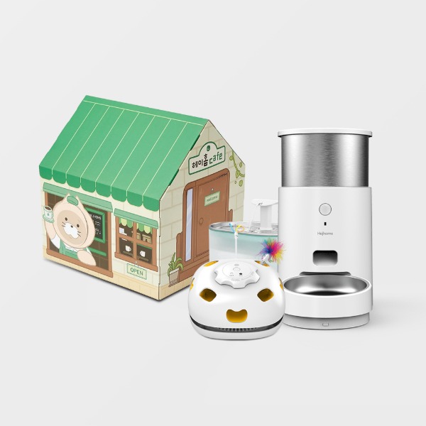 헤이홈 스마트 펫 자동 급식기 Care 고양이 숨숨집 정수기 자동장난감 풀케어 패키지 - 상품 이미지