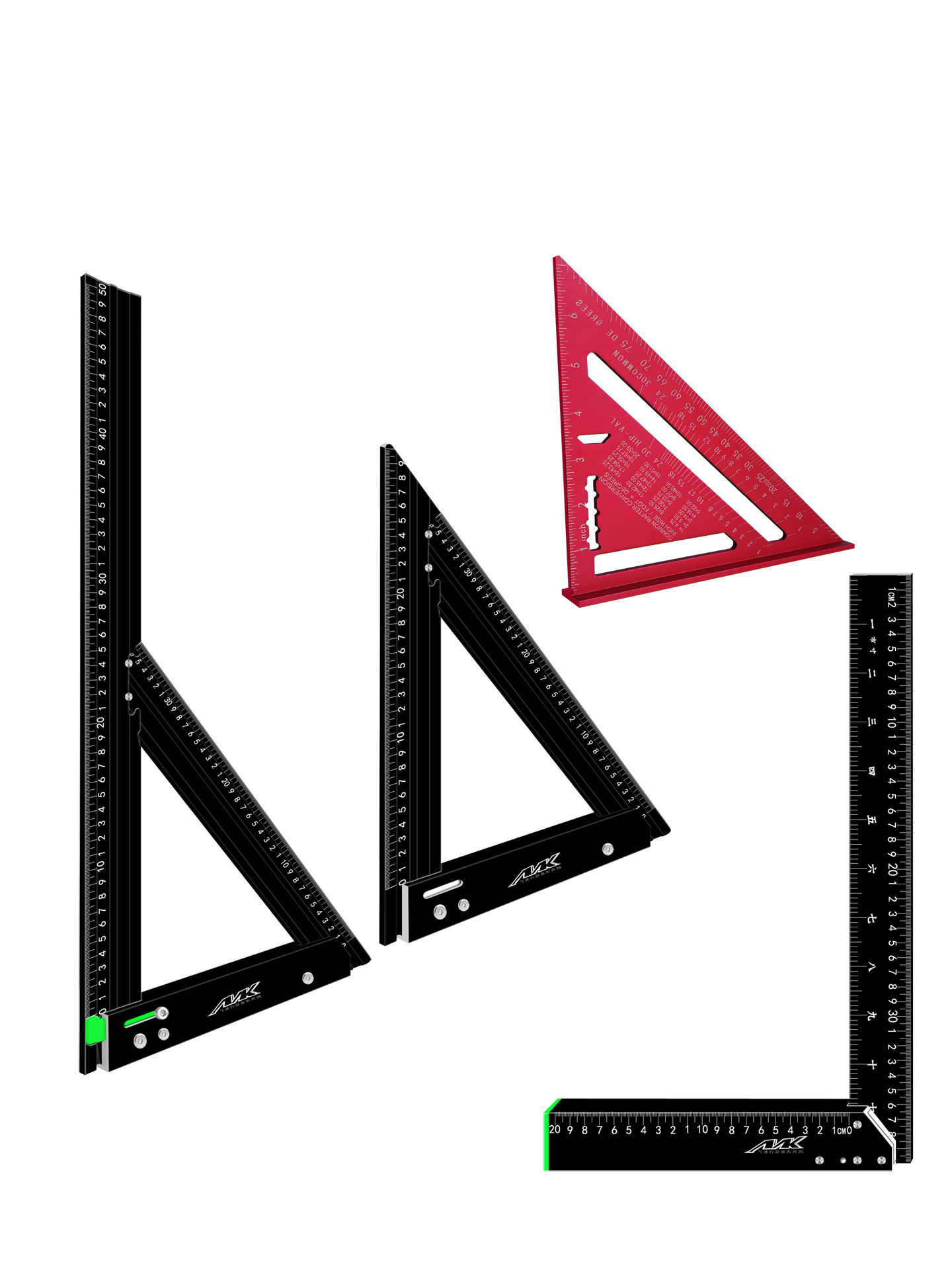삼각자 대형 직각자 공구 눈금자 알루미늄 목공 스테인레스 정밀 강철 눈금 각도자 합금 - 상세 이미지 5
