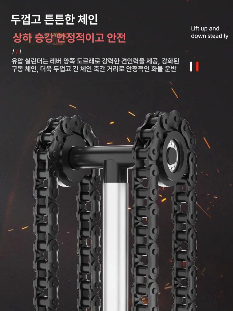 전동 스테커 지게차 이동식 산업용 유압 테이블 수동 화물용 하역 파레트 트럭 스태커 핸드 - 상세 이미지 4