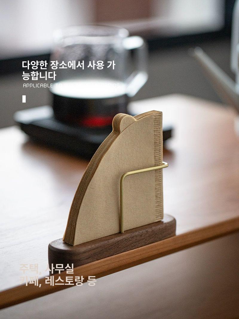 커피필터보관함 커피 필터 꽂이 우드 홀더 원목 카페 보관 - 상세 이미지 5