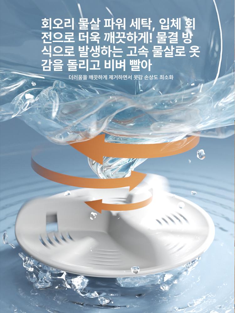 소형 탈수기 접이식 민트그린 블루라이트 정균 여행용 원룸 속옷 초소형세탁기 전자동 건조기 - 상세 이미지 5