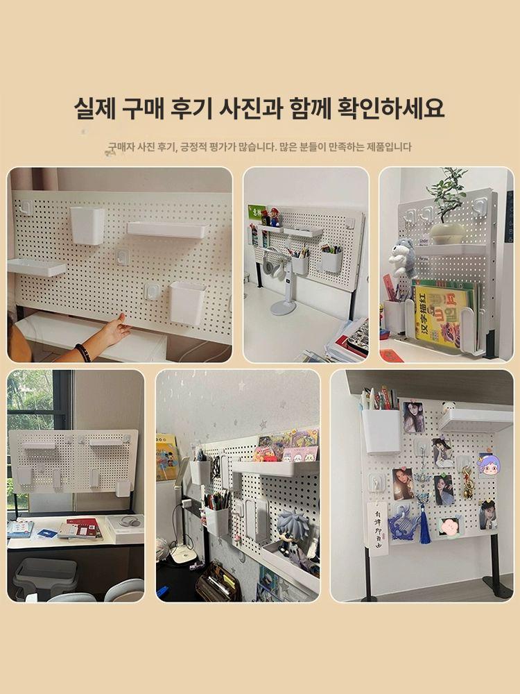 책상 타공판 파티션 무타공 선반 사무실 철제 가리개 클램프형 칸막이 걸이 타공보드 수납 - 상세 이미지 4
