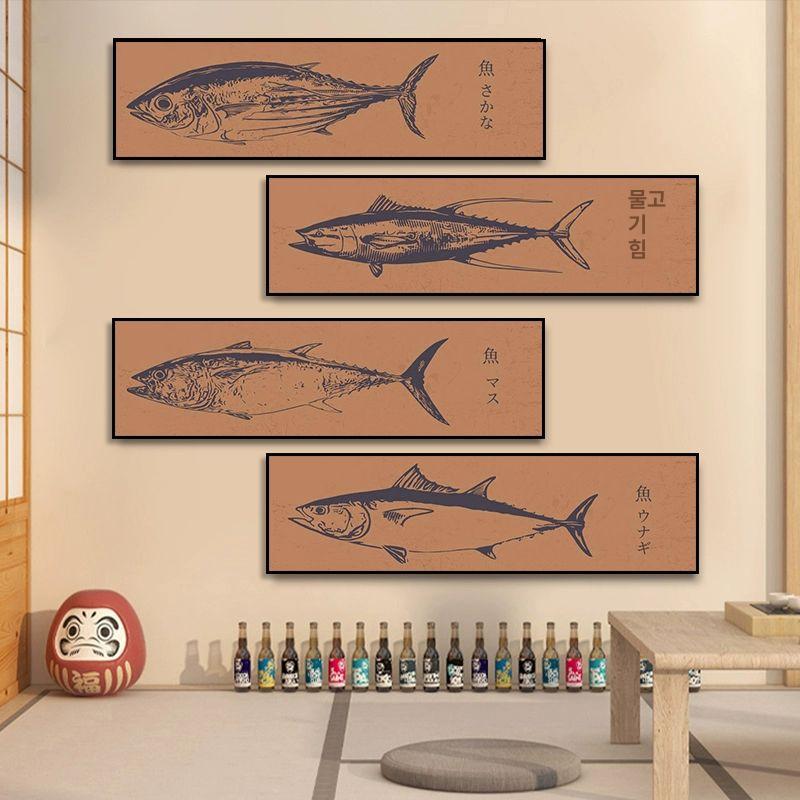 이자카야액자 일식 액자 초밥집 그림 식당 가게 매장 레트로 이자카야 사진 참치 포스터 - 상세 이미지 3