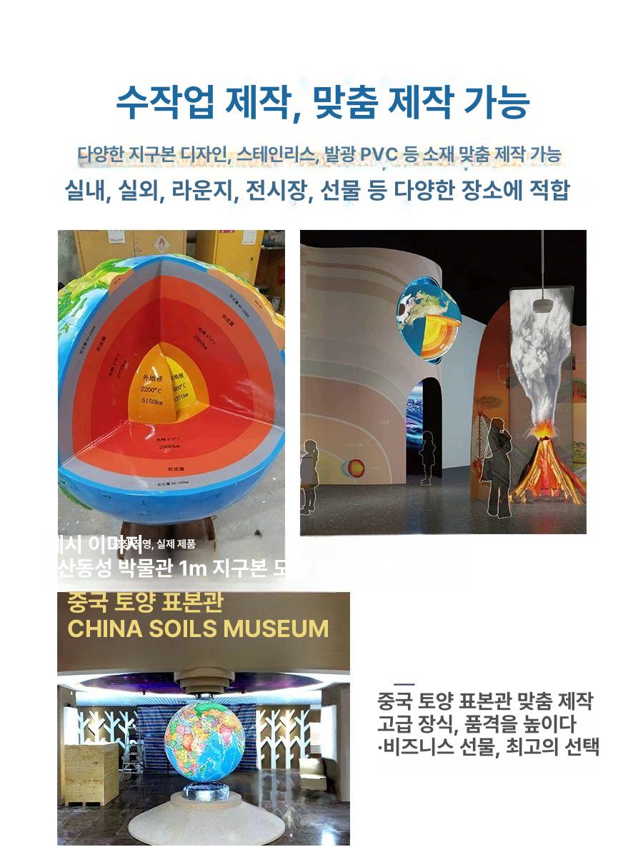 지구본 세계지도 대형 교육용 장식품 회전 인테리어 지도 소품 지구의 미니 원목 학교 장식 - 상세 이미지 5