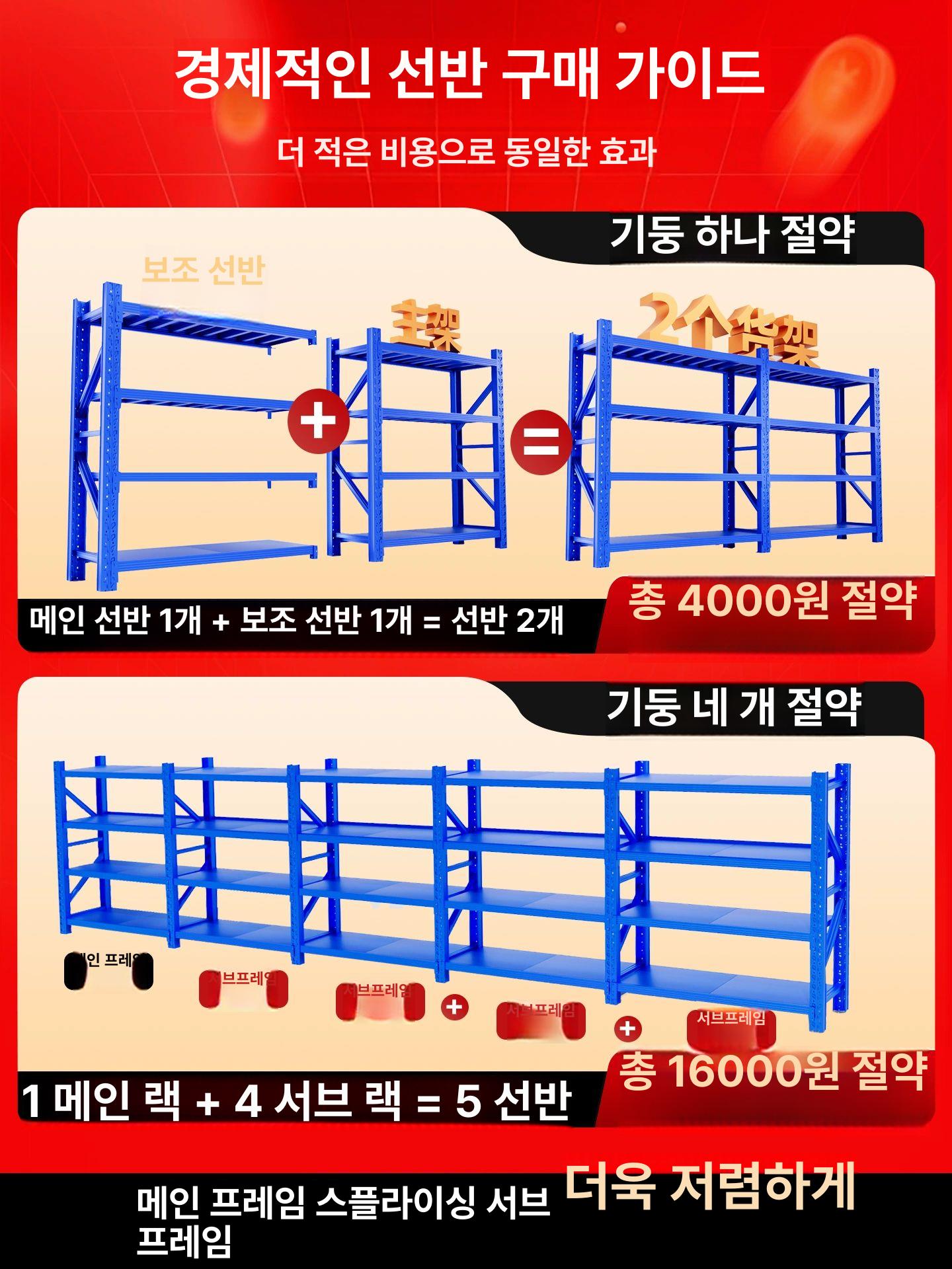 진열대 파레트랙 펜트리 중량 선반 다이 하이렉 렉 적재대 중량랙 물류 조립식 바퀴 팬트리 - 상세 이미지 4