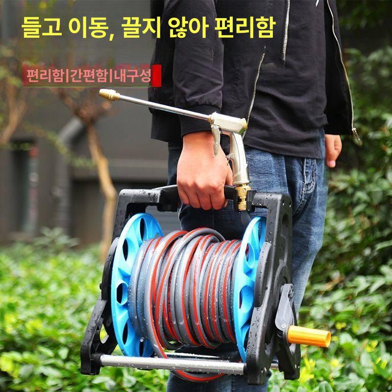 호스 수납 카트 정리대 감는릴 릴호스 거치대 있는 이동식 릴 바퀴 듀티 - 상세 이미지 4