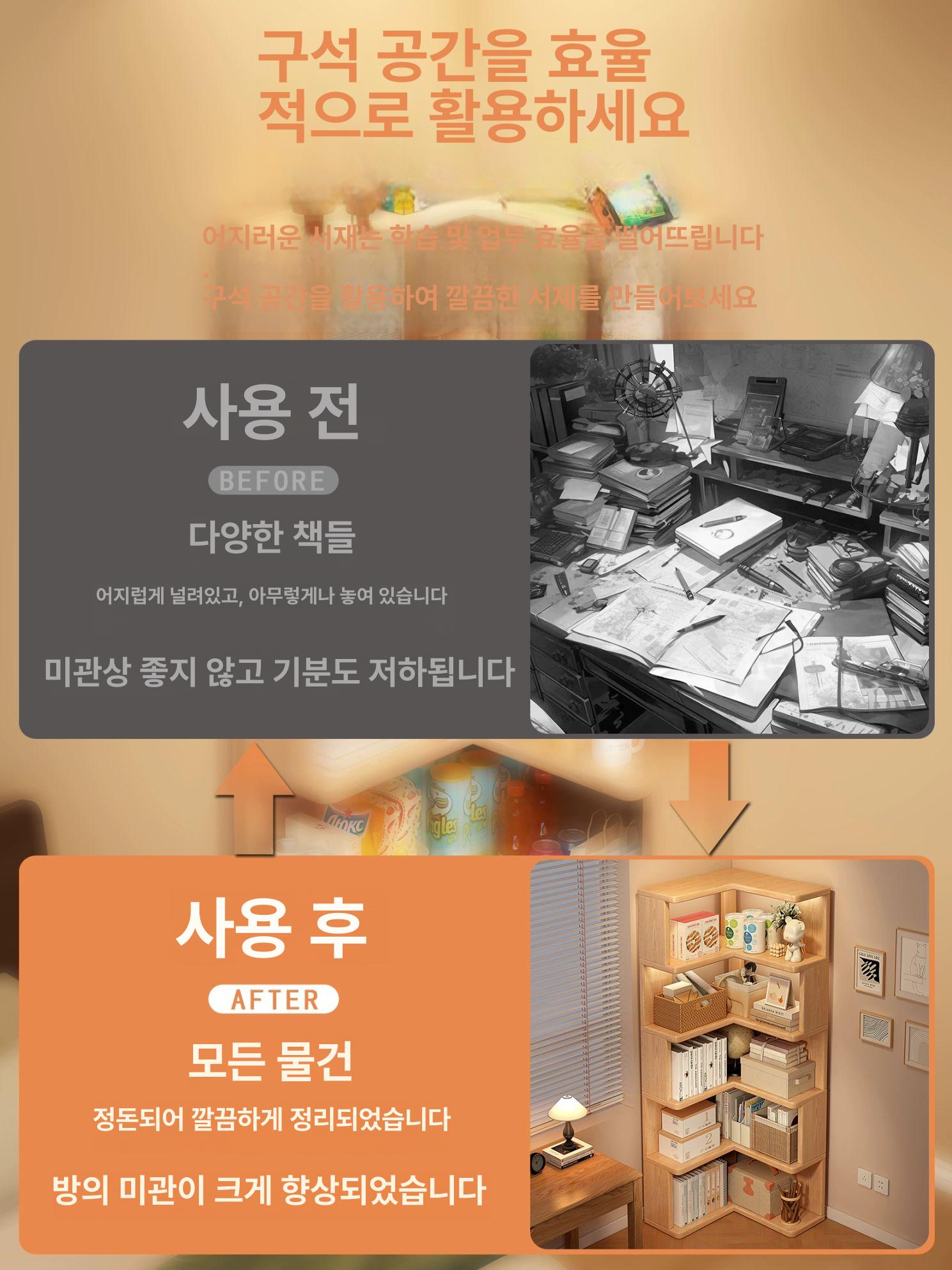 코너장 팬트리 수납장 선반 틈새수납장 진열장 주방 틈새장 슬라이딩 냉장고 책꽃이 가구 - 상세 이미지 2