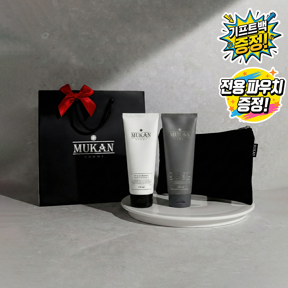 [선물하기] 무칸 남자클렌징SET (딥클렌져+스크럽폼) - 상품 이미지