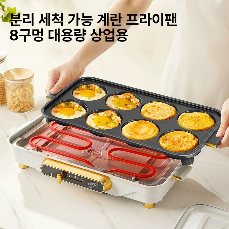 업소용 계란후라이 후라이팬 스테이크팬 팬케이크 손잡이 맥반석 감바스 양식용 사각 철판볶음 - 상세 이미지 2