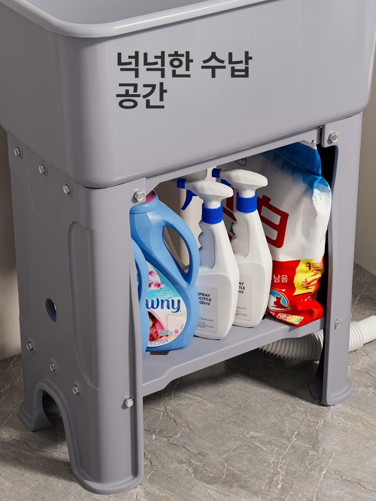 야외 개수대 플라스틱 농막 미니 수동 탕비실 펜션 미 캠핑 간이세면대 캠핑장 세면대 임시 - 상세 이미지 5