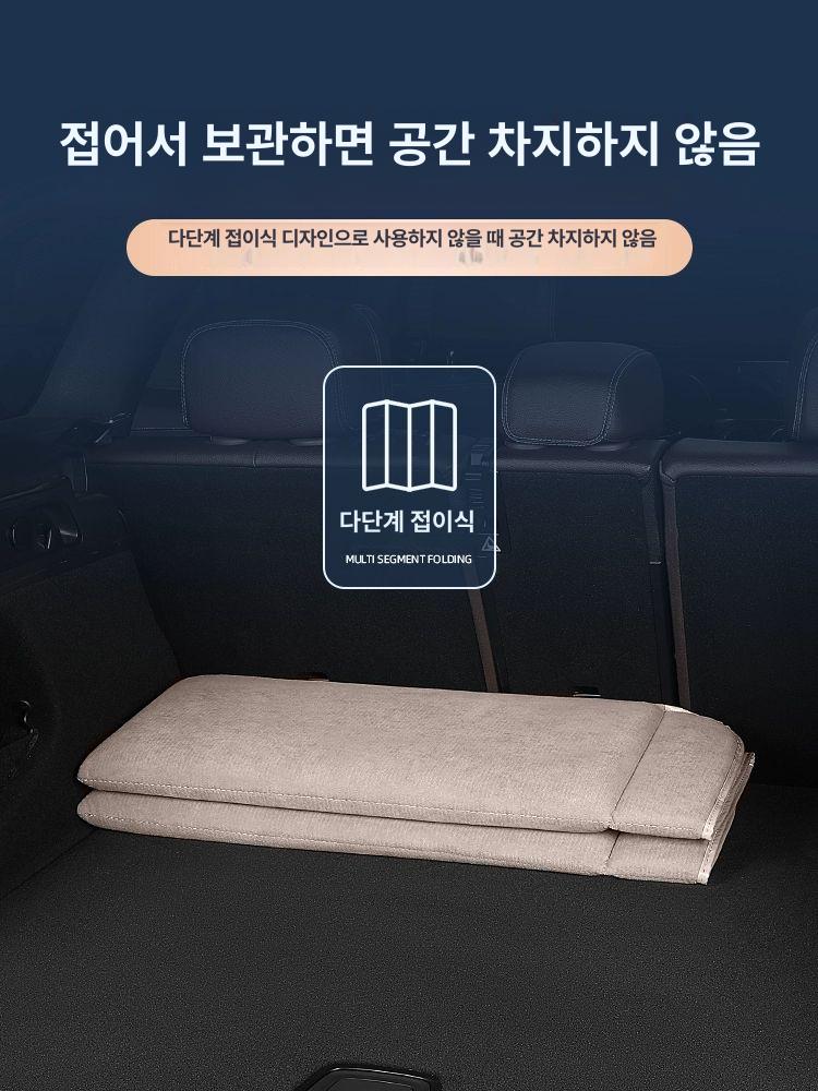 차박 카베드 뒷좌석 평탄화 쿠션 수면 패드 베드 접이식 매트리스 차 침대 승용차 에어 - 상세 이미지 3