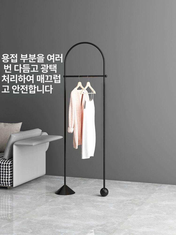 의류 행거 이동식 아치형 스테인리스 의류매장 철제행거 드레스룸 튼튼한 매장 대리석 선반 - 상세 이미지 4