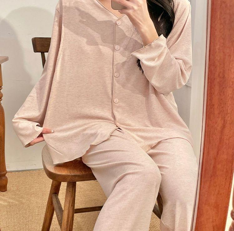 편안한 수유잠옷 브라캡 파자마 빅사이즈 노브라잠옷 심플 핑크 M[추천 45-57.5kg] - 상품 이미지