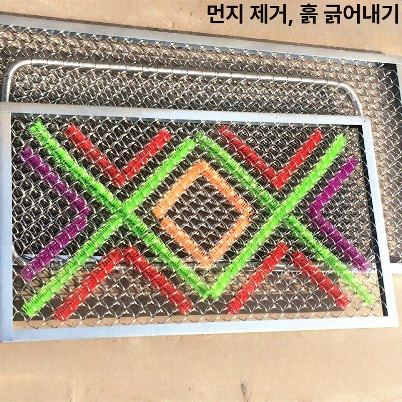 현관매트 흙 발판 철망 출입문 실외 매트 스프링 신발 미끄럼방지 업소용 흙털이 코일 털이 - 상세 이미지 2