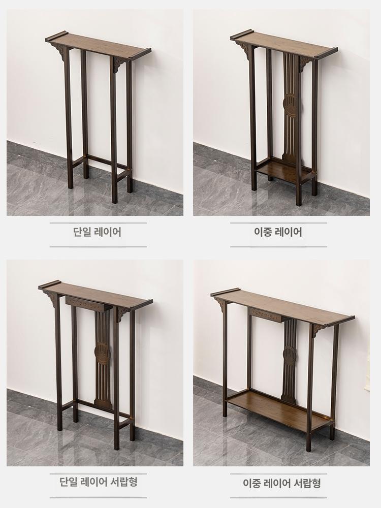 복도콘솔 폭좁은 콘솔 현관 원목 복도장 장식장 슬림 미닫이 테이블 수납 - 상세 이미지 5