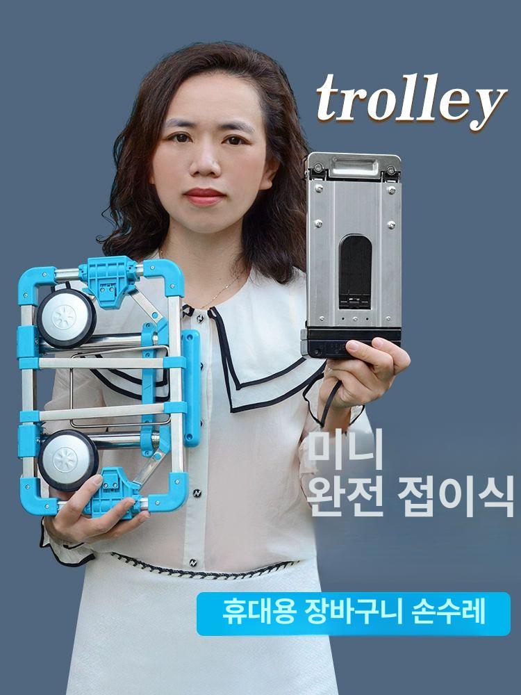 소형카트 접이식 카트 수레 끌차 핸드 다용도 휴대용 손수레 장바구니 소형 - 상세 이미지 2
