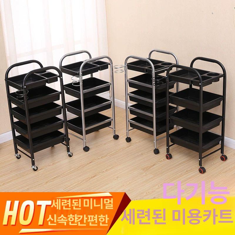 트롤리 전문 이동식 미용실 트레이 카트 헤어샵 수납 플라스틱 바퀴형 다용도 욕실 틈새 - 상세 이미지 2
