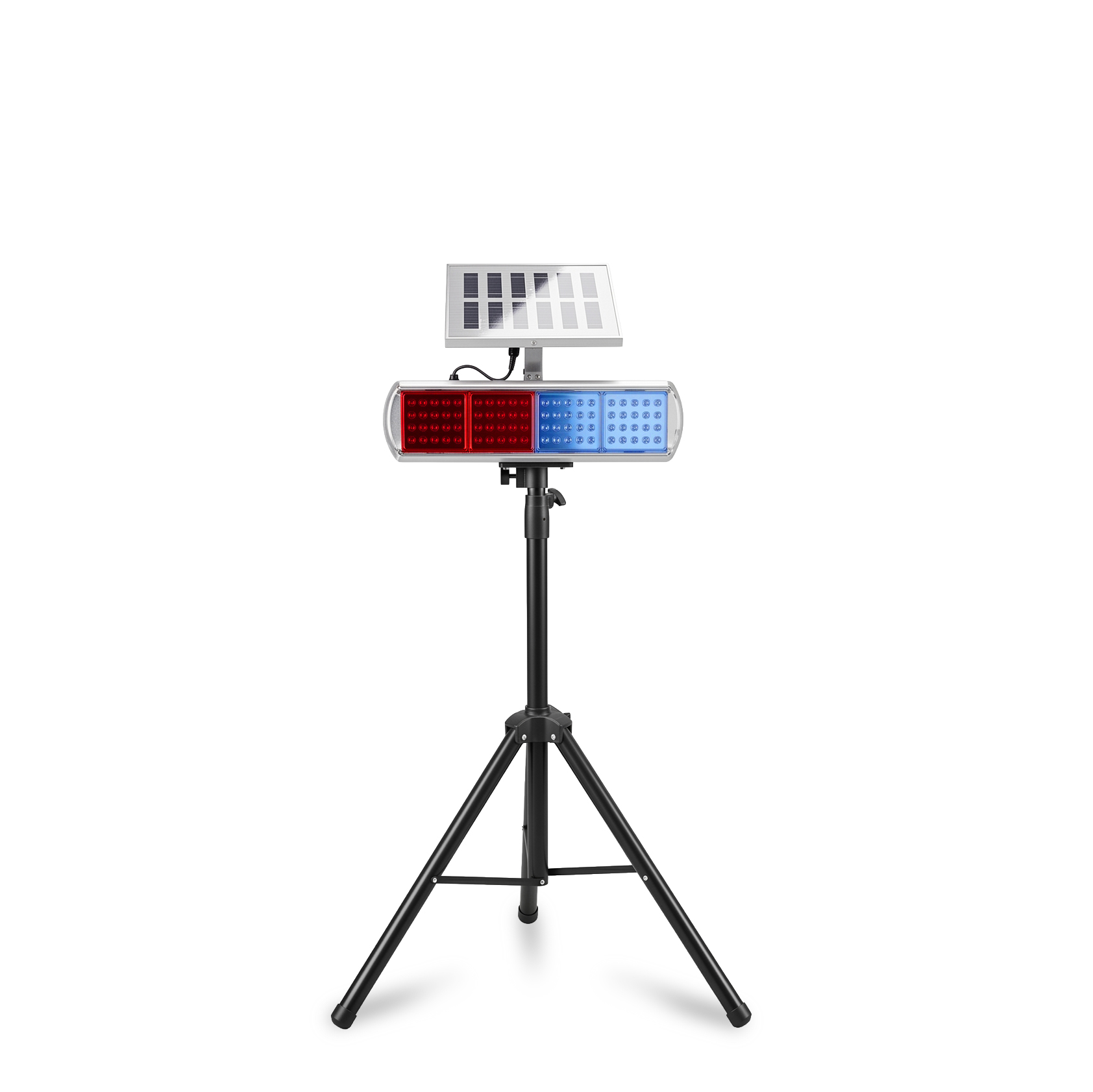 LED 쏠라 장방형 경광등 삼각대 거치대 받침대 태양광 경고등 도로 현장 4구 양면 이동형 - 상세 이미지 2