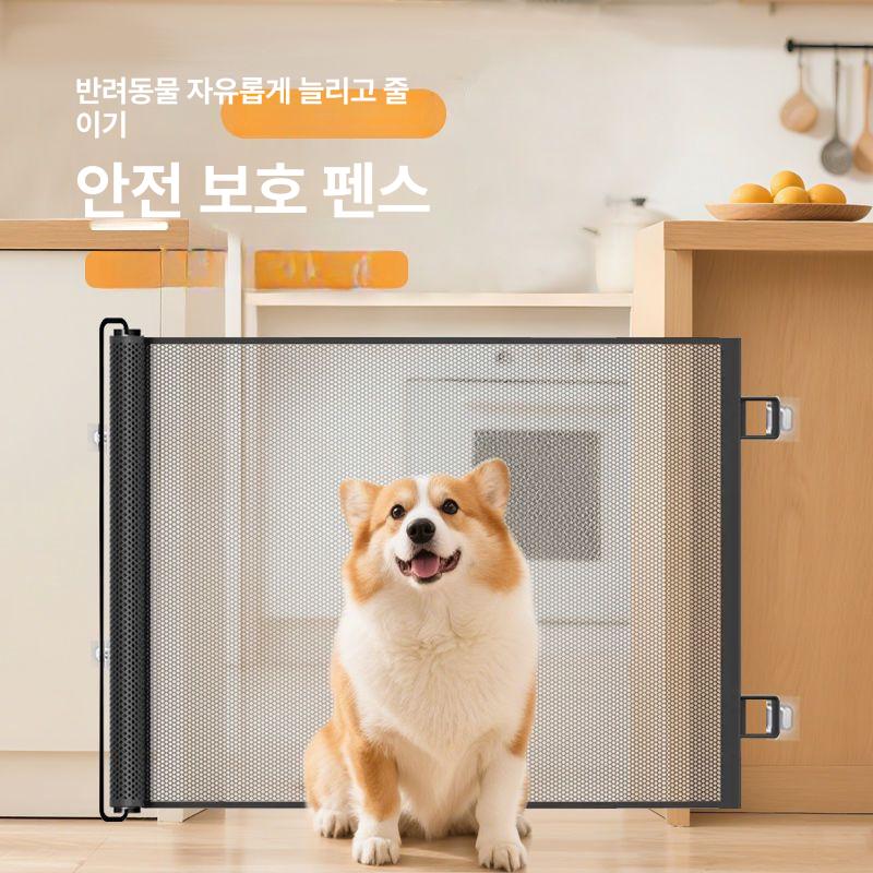 강아지 펫도어 슬라이딩 메쉬 반려동물 출입문 베란다 울타리 실내 애견용 펜스 도어 - 상세 이미지 3