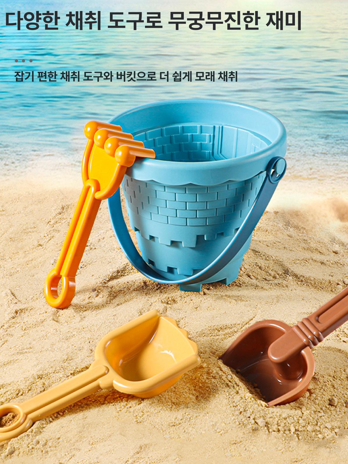해변 세트 물놀이 모래삽 모래통 모래놀이터 14피스 모래시계 모래삽 - 상세 이미지 3