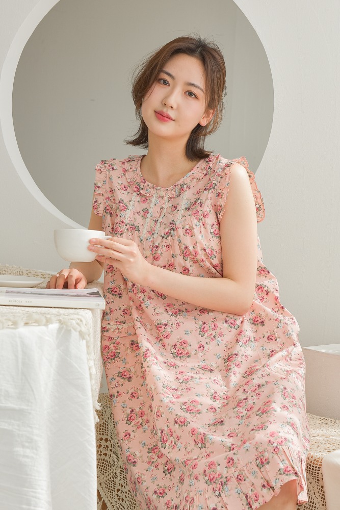 마누아 국내산 60수 고밀도 면100 나시원피스 5335 - 메인 이미지