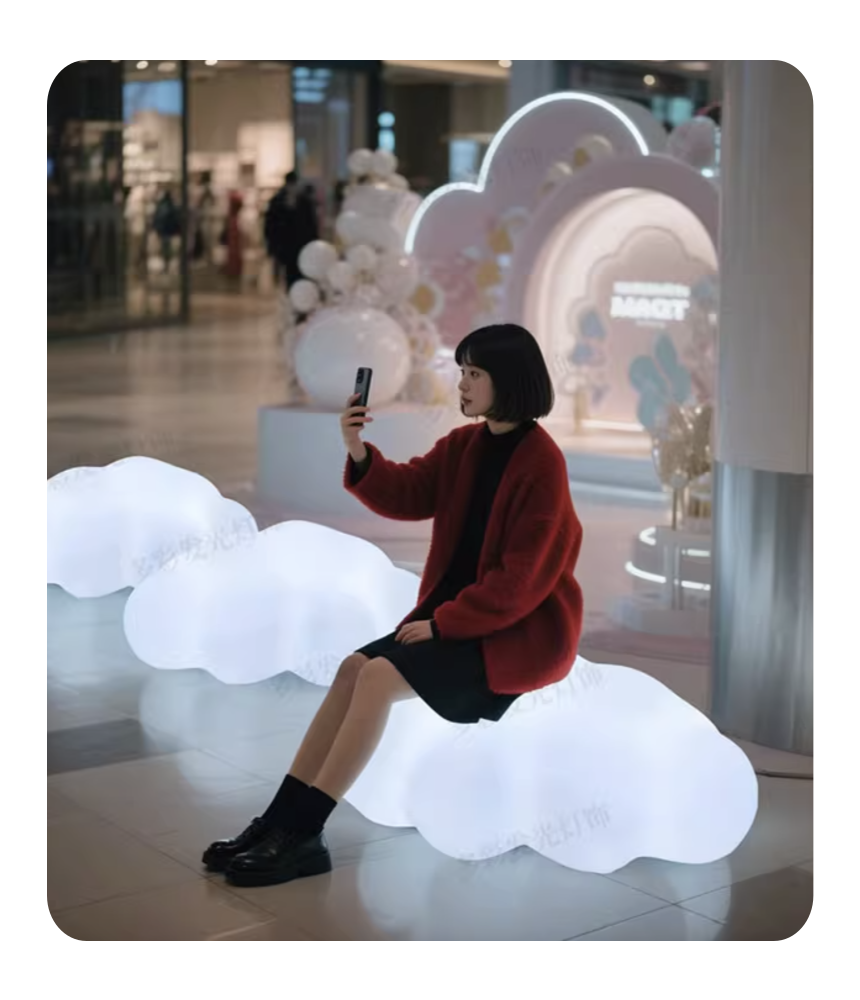 구름조명 정원 LED 야외 의자 잔디 무드등 포토존 60cm 90cm - 상세 이미지 5