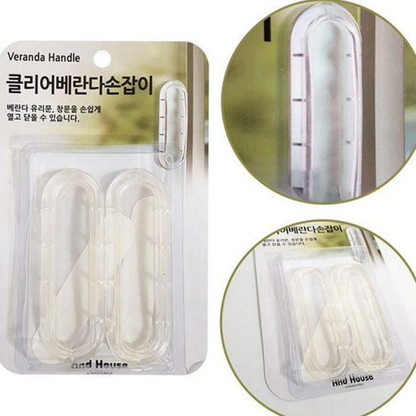접착식 베란다 손잡이 붙이는 유리 문 손잡이 문고리 창문 샷시 - 상품 이미지