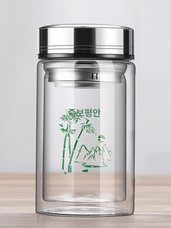투명 보온병 유리 녹차 냉동 온도확인 텀블러 선물 주스 휴대 대용량 방지 와인글라스 고급 - 상세 이미지 5
