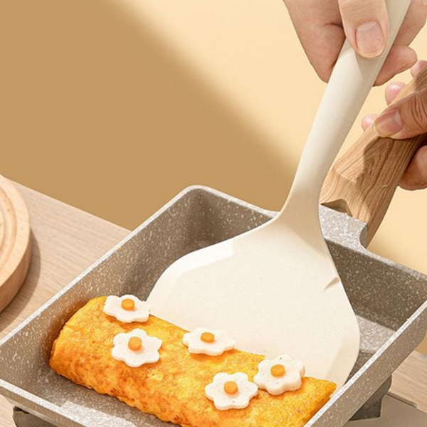 내열 실리콘 뒤집개 논스틱 와이드 뒤집개 음식용 식기세척기 요리용 안전 - 상품 이미지