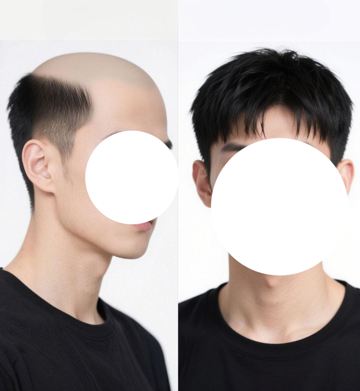 남성 가발 풀헤드 자연스러운 인모 메시 중년 탄성 올백 헤어피스 - 상품 이미지