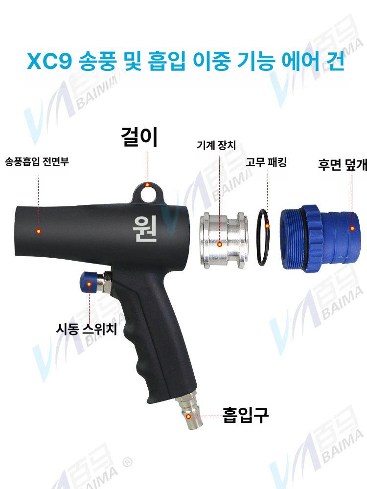 공업용 에어건 세차 먼지제거 콤프레셔 강력분사 블로우건 청소노즐 공압 더스터 - 상세 이미지 2