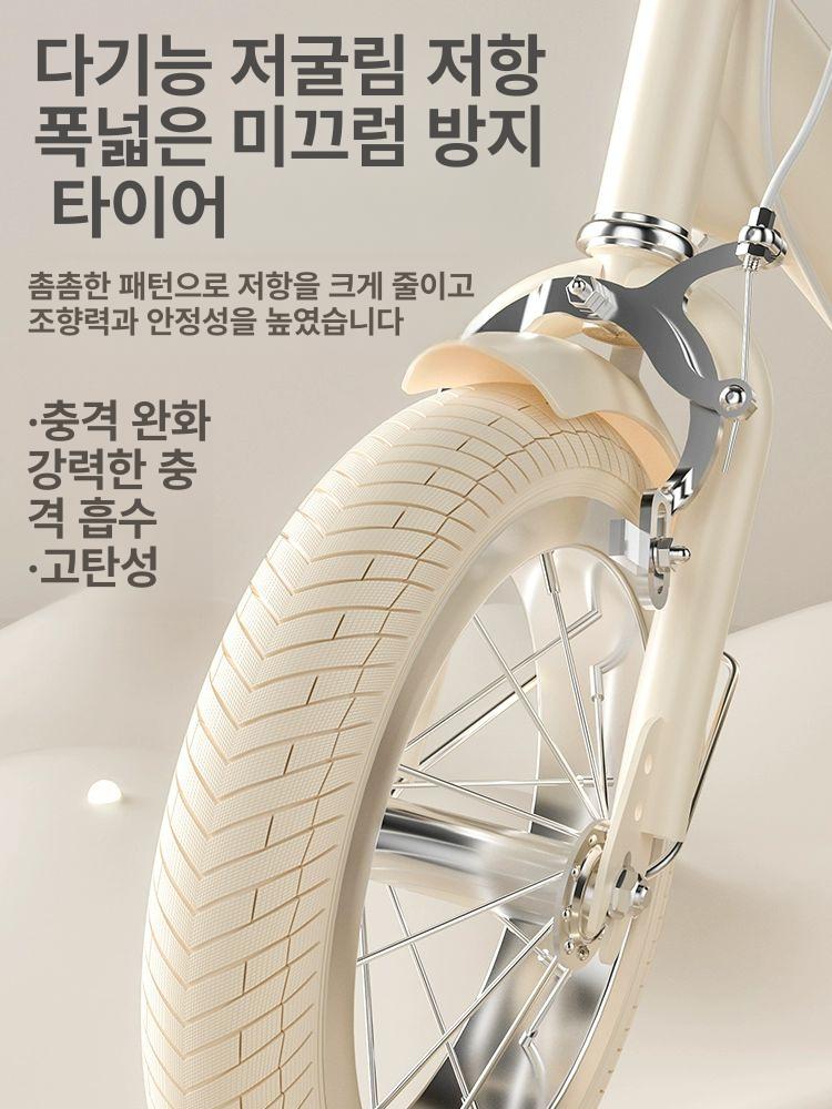아동용 접이식 자전거 소년 소녀 어린이용 카키베이지 베이지 와이드 바이올런트 12인치 (키 85-95cm, 2-3세) - 상세 이미지 5