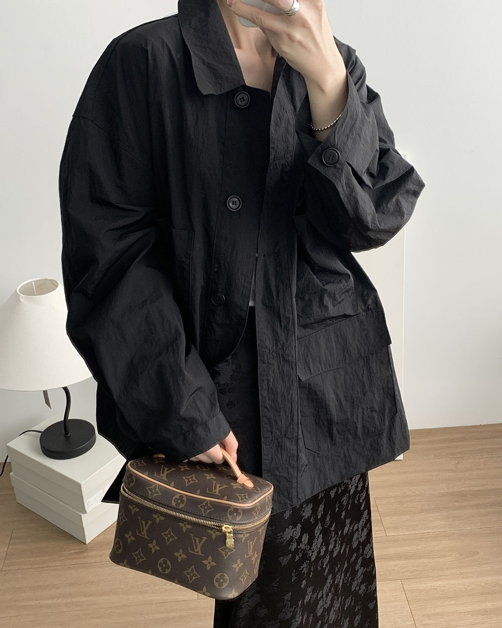 [아이당일] 썸머 야상 레인자켓 하프재킷 여름 홑겹 바람막이 웨어링무드 (2c) 이미지 4