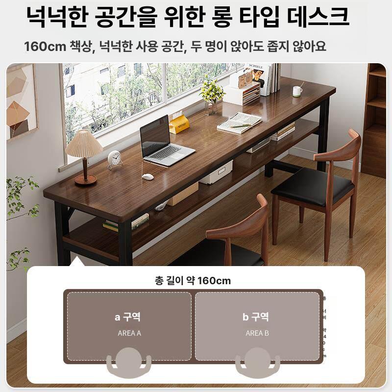 간이 책상 원목 공간분리 공부 활용 테이블 엔틱 사무실 데스크 서재 원룸 접이식 이동식 - 상세 이미지 2