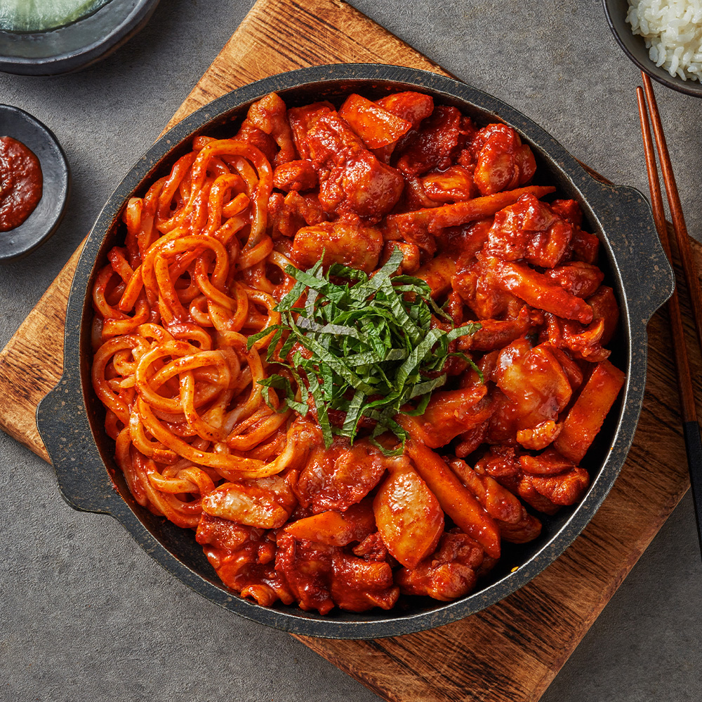 미트프로젝트 춘천식 철판 닭갈비 1kg (닭갈비 770g+우동사리 230g) - 상세 이미지 2