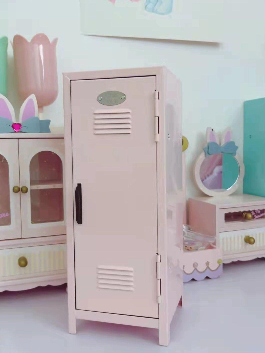 락커룸 미니어처 관물함 소품 공주 인형옷 서류함 버터 관물대 파스텔 교실 장 철제 락커장 - 상세 이미지 5