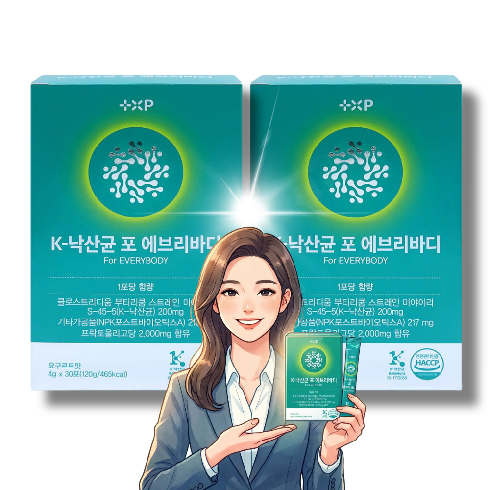 K낙산균 포에브리바디 요구르트 맛 프로바이오틱스 30포, 2개 - 상품 이미지