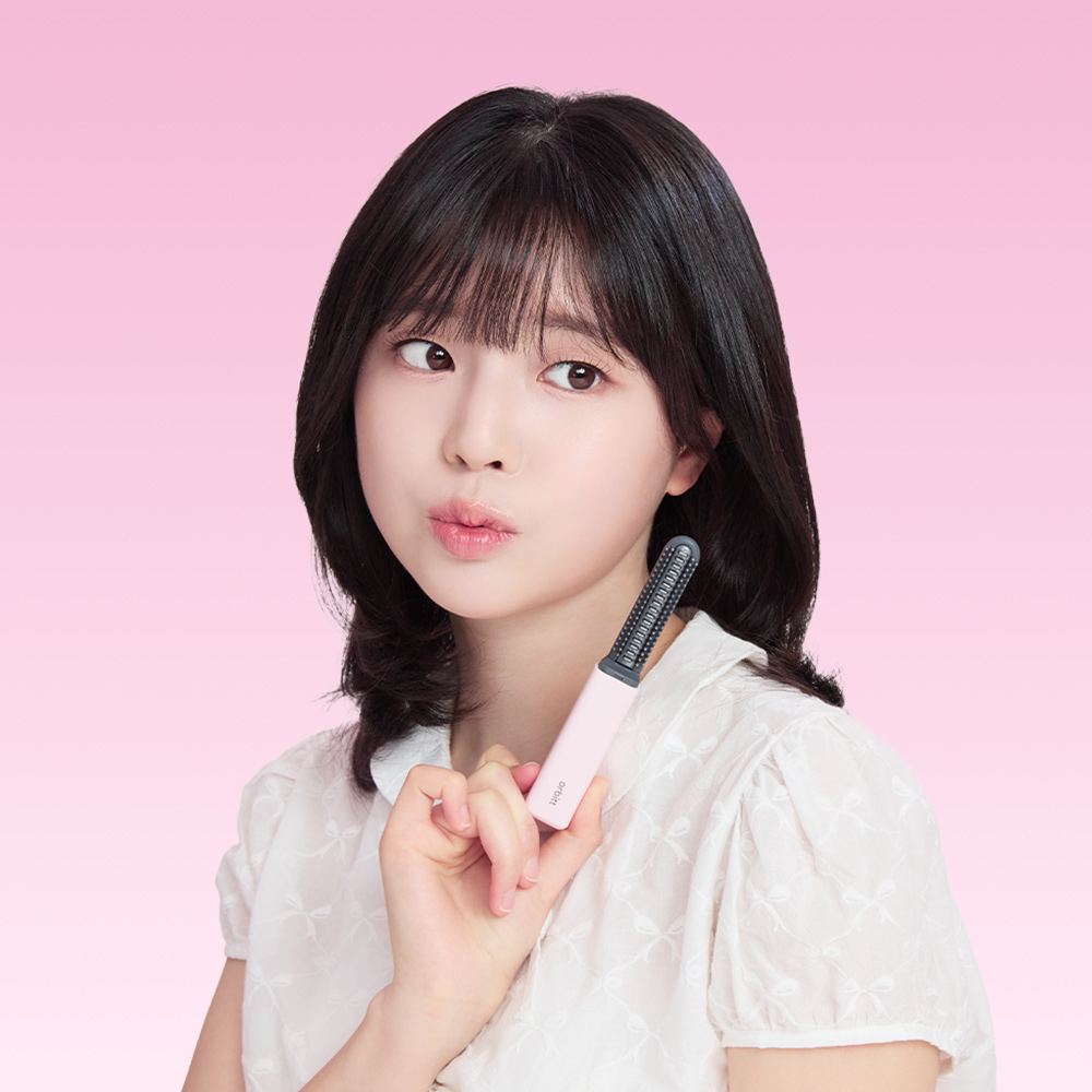 오르빗 미니매직 미니고데기 초소형 무선 브러쉬형 잔머리 뿌리볼륨 14cm 핑크