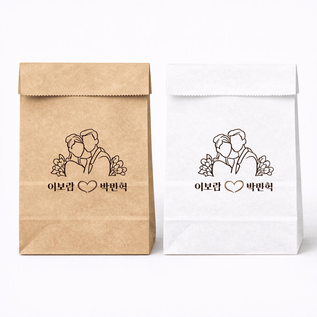 각대봉투 M방 빵봉투 소량 로고인쇄 500매 - 상품 이미지